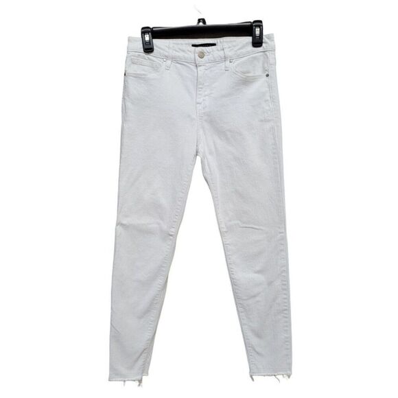 Sanctuary Clothing Womens Size 27 Robbie Skinny Fit‎ Jeans White Denim Raw Hem - Picture 1 of 16